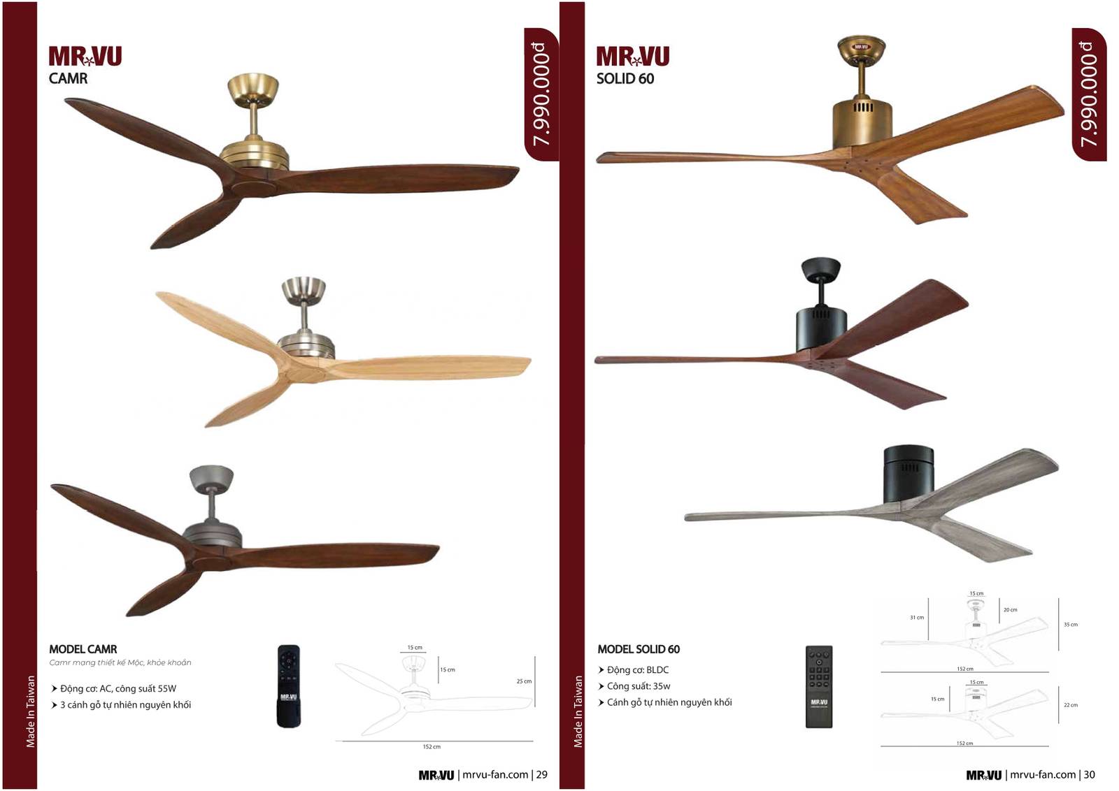 Bảng giá và Catalogue Quạt trần Mr Vũ mới nhất 2024 /Page 